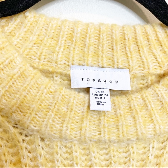 TopShop Yellow Balloon Sleeve Sweater Size Small - Picture 4 of 6